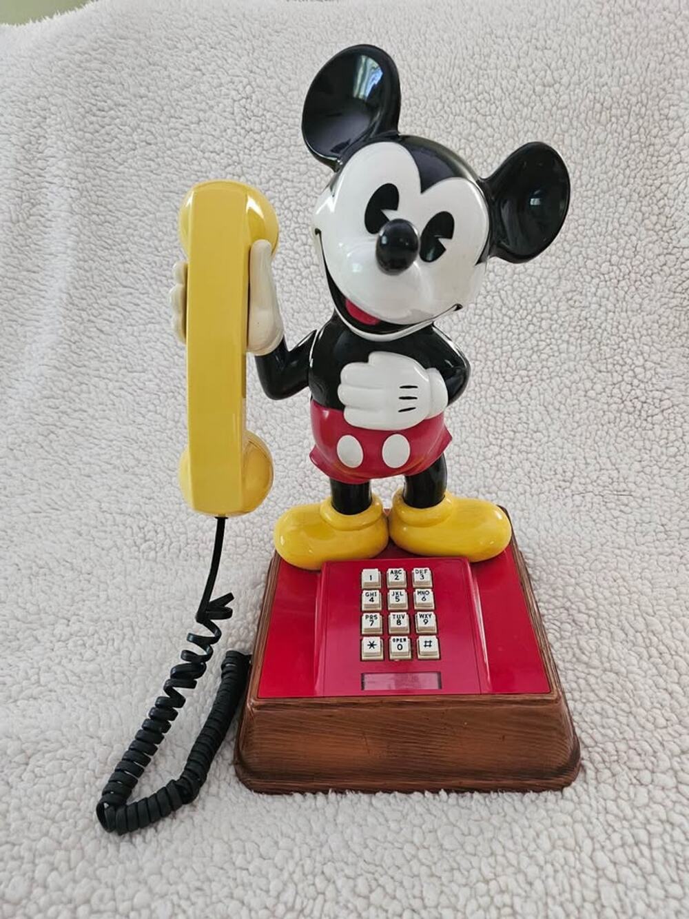 Vintage Walt Disney Mickey Mouse Push-Button Telephone collectible